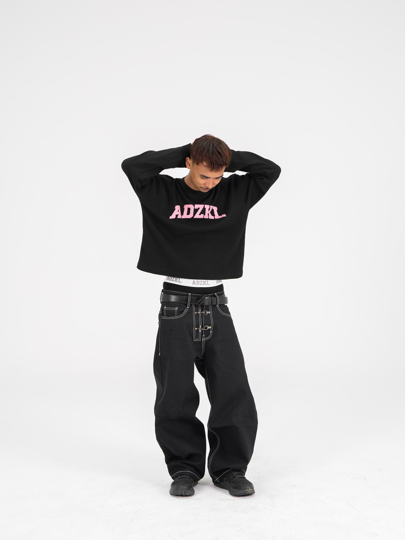 Basic Waffle Tee Black