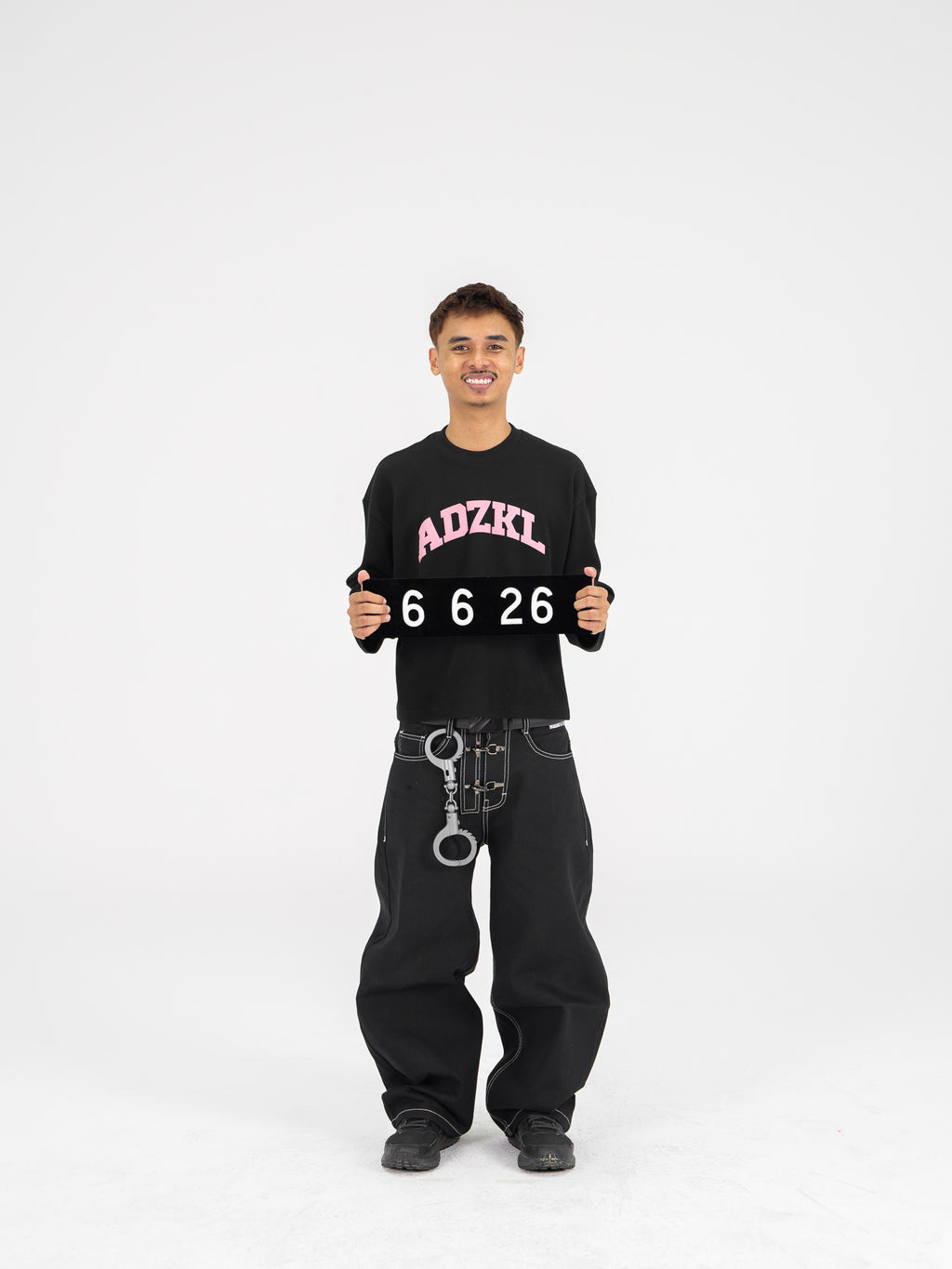 Basic Waffle Tee Black