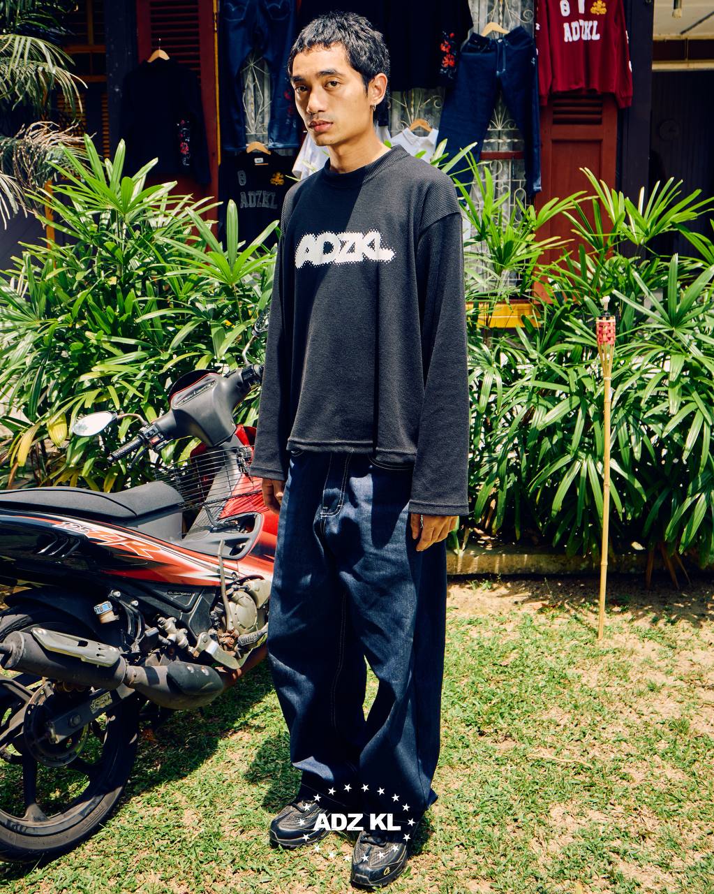 FLORAL WAFFLE L/S TEE